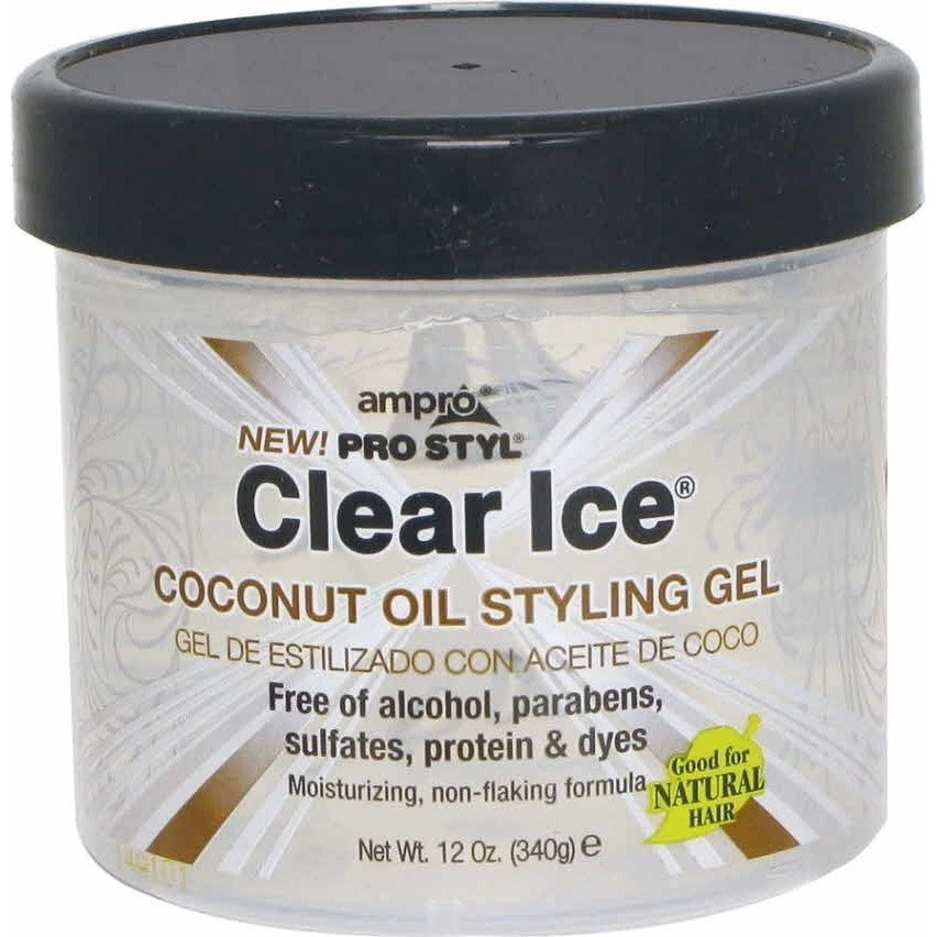 Ampro Clear Ice Coconut Oil Styling Gel 12 oz