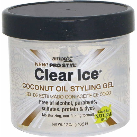Ampro Clear Ice Coconut Oil Styling Gel 12 oz