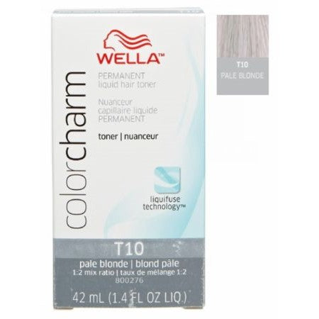 Wella Permanent Liquid Hair Toner Blond Pale T-10 1.4 oz