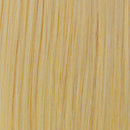 Woman with curly ponytail extension