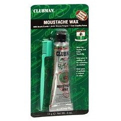 CLUBMAN MUSTACHE WAX W/COMB-BROWN