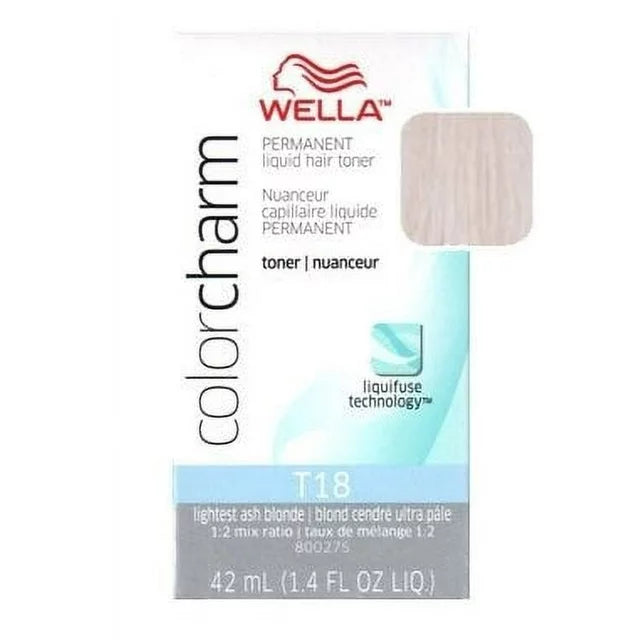 Wella Permanent Liquid Hair Toner Blond Cendre Ultra Pale T18 1.4 oz