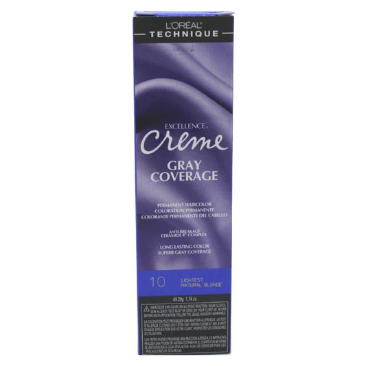 L,Oreal Excellence Creme Gray Coverage Light Natural Blonde 10 1.75 oz