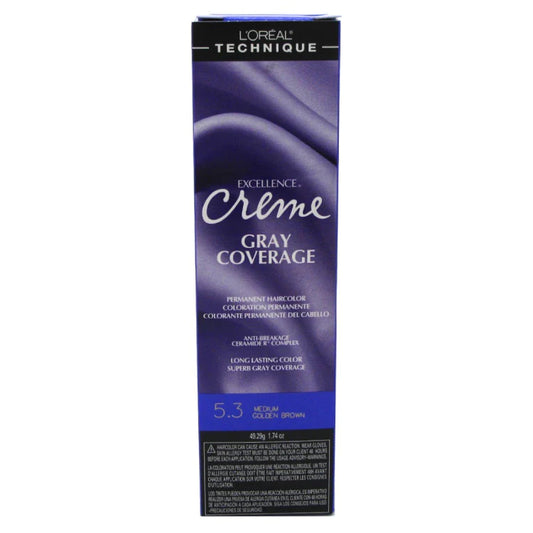 L,Oreal Excellence Gray Coverage Med Golden Brown 5.3 1.74 oz