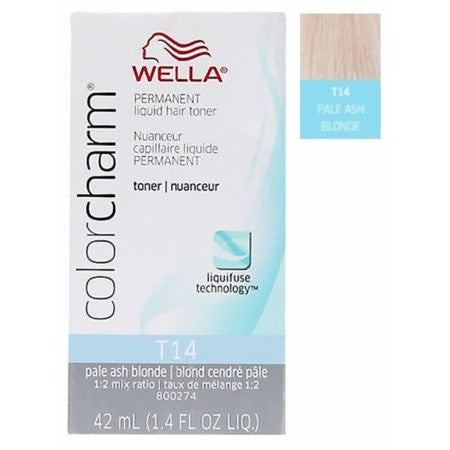Wella Permanent Liquid Hair Toner Blond Cendre Pale T14 1.4 oz