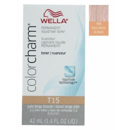 Wella Permanent Liquid Hair Toner Blond Beige Pale T15 1.4 oz