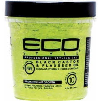 ECO STYLING GEL [BLACK CASTOR FLAX SEED OIL] 8oz