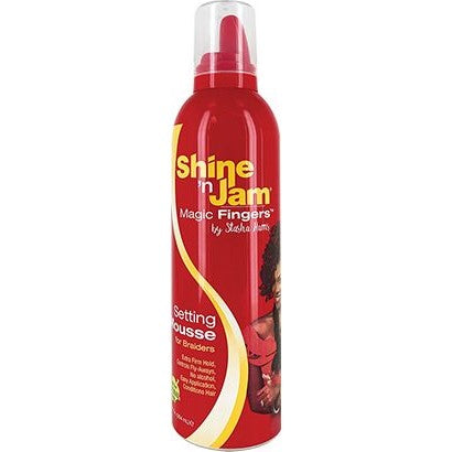 AMPRO SHINE-N-JAM MAGIC FINGERS SETTING MOUSSE FOR BRAIDS 12oz