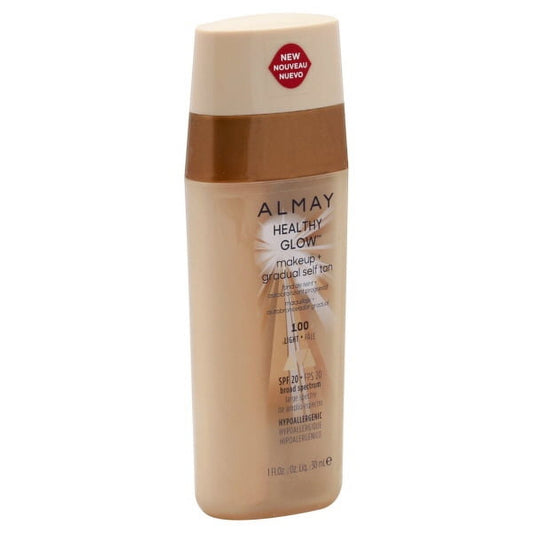 ALMAY HEALTHY GLOW, MAKEUP+ GRADUAL SELF TAN.