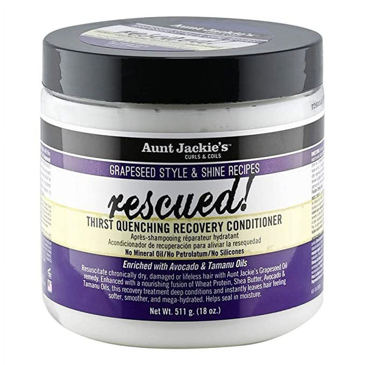 Aunt Jackie's Grapeseed Style and Shine Recipes Rescued Thirst Quenching Hair Recovery Conditioner 15oz