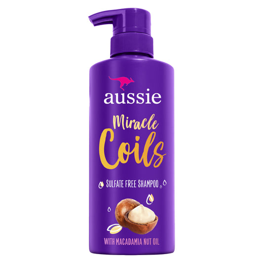 Aussie Miracle Coils Sulfate-Free Shampoo with Macadamia Nut Oil 16 Oz