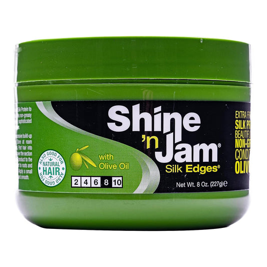 AMPRO SHINE-N-JAM SILK EDGES [OLIVE OIL]  8oz