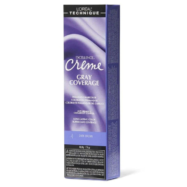 L,Oreal Excellence Creme Gray Coverage Dark Brown 4 1.74oz