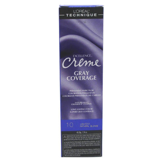 L,Oreal Excellence Creme Gray Coverage Light Natural Blonde 10 1.75