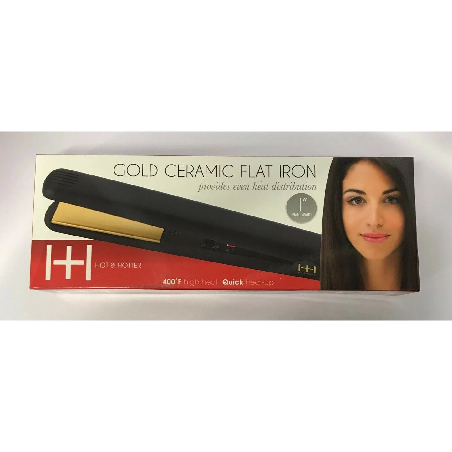 Hot & Hotter Gold Ceramic Flat Iron 1”.