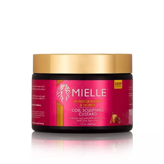 Mielle Pomegranate & Honey Coil Sculpting Custard Gel for Curly Hair 12 oz