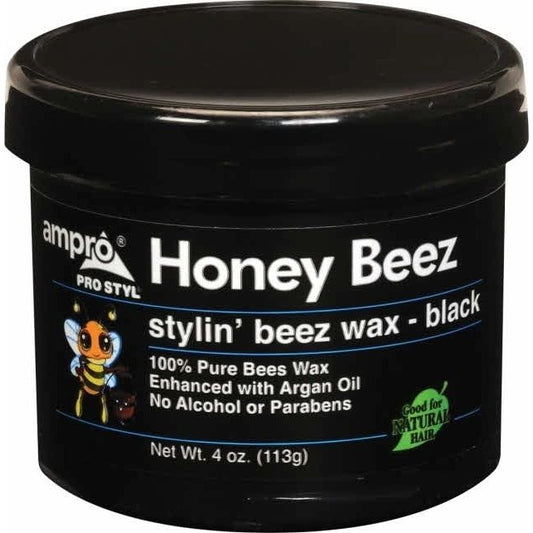 Ampro Honey Beez Stylin Beez Wax-Black 4OZ