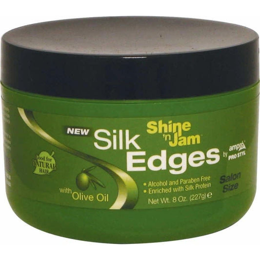 AMPRO SHINE-N-JAM SILK EDGES [OLIVE OIL] 8oz