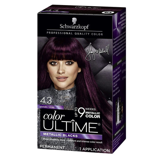 Box of metallic violet hair dye