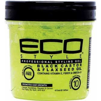 ECO STYLING GEL [BLACK CASTOR FLAX SEED OIL] 16oz