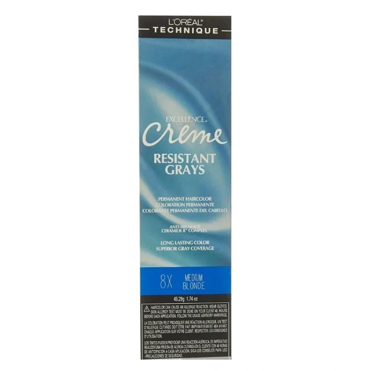 L,Oreal Excellence Creme Gray Coverage Med Blonde 8 1.75oz