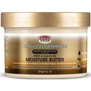 AFRICAN PRIDE BLACK CASTOR MIRACLE PREP & LEAVE IN MOIST 8 oz